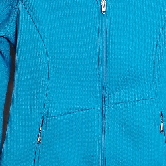Women's Spyder Core Waffle Knit Zip Up Jacket Turquoise Size L - Picture 3 of 16